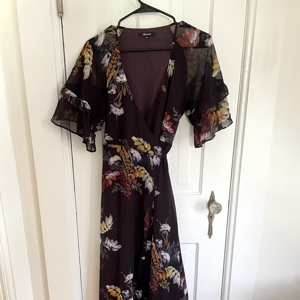 Madewell floral wrap dress